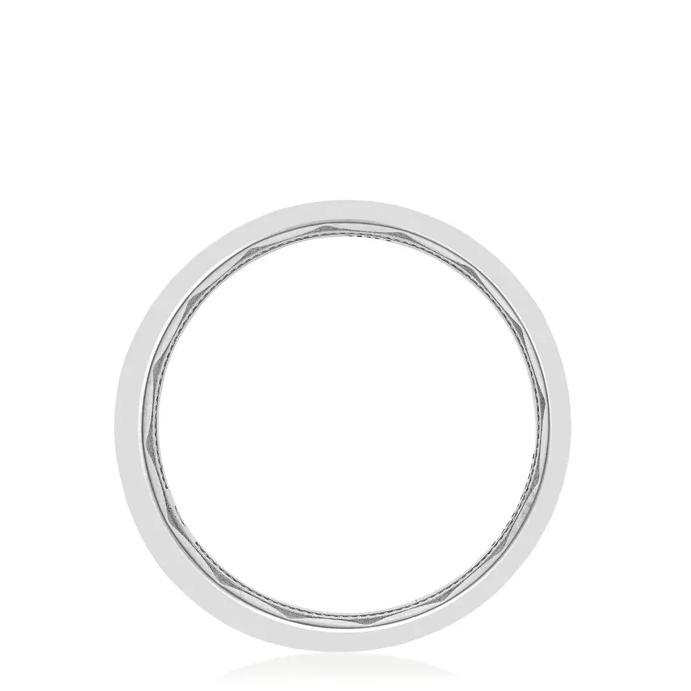 Tacori Bezel Set Diamond Satin Finish Men's Wedding Band