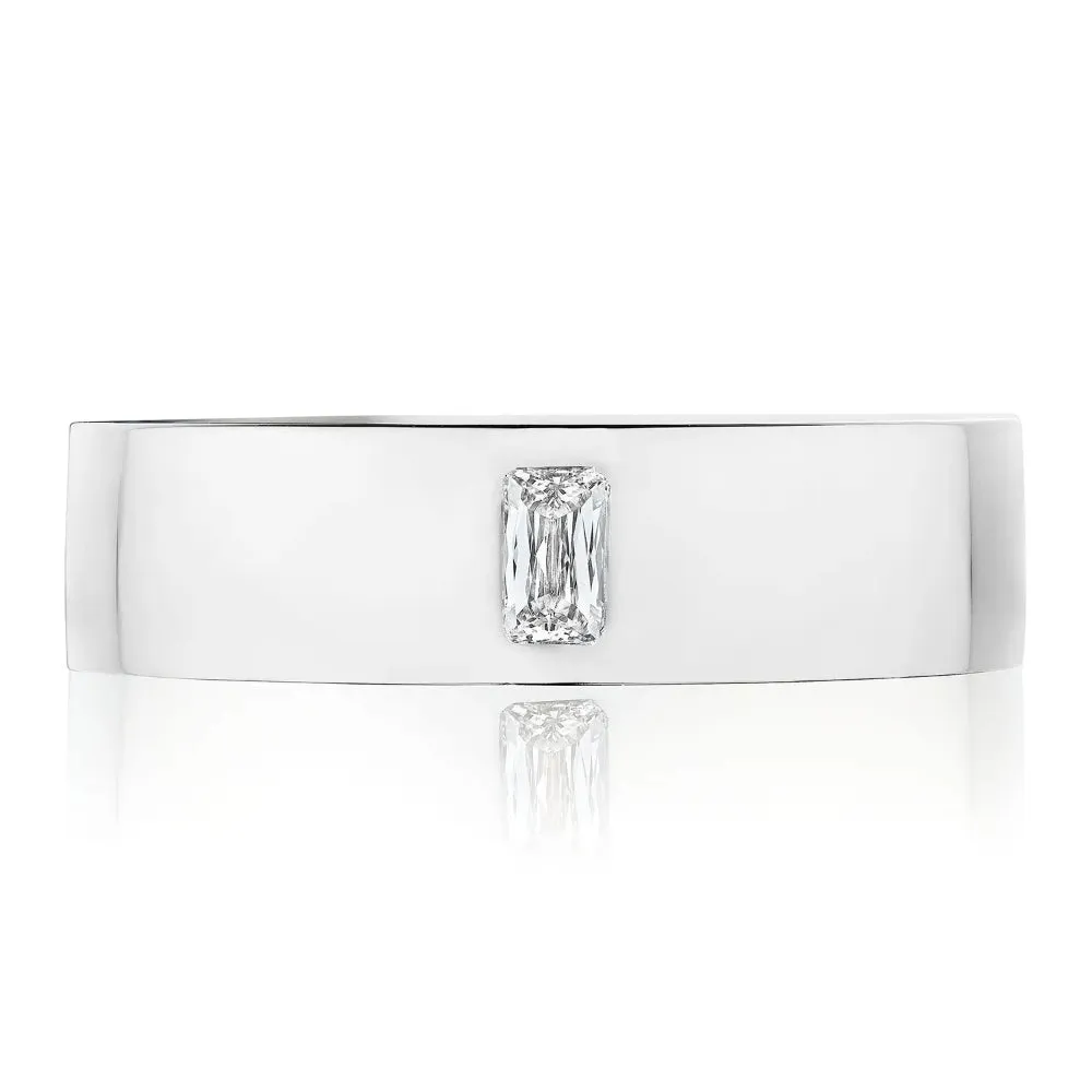 Tacori Bezel Set Diamond Satin Finish Men's Wedding Band