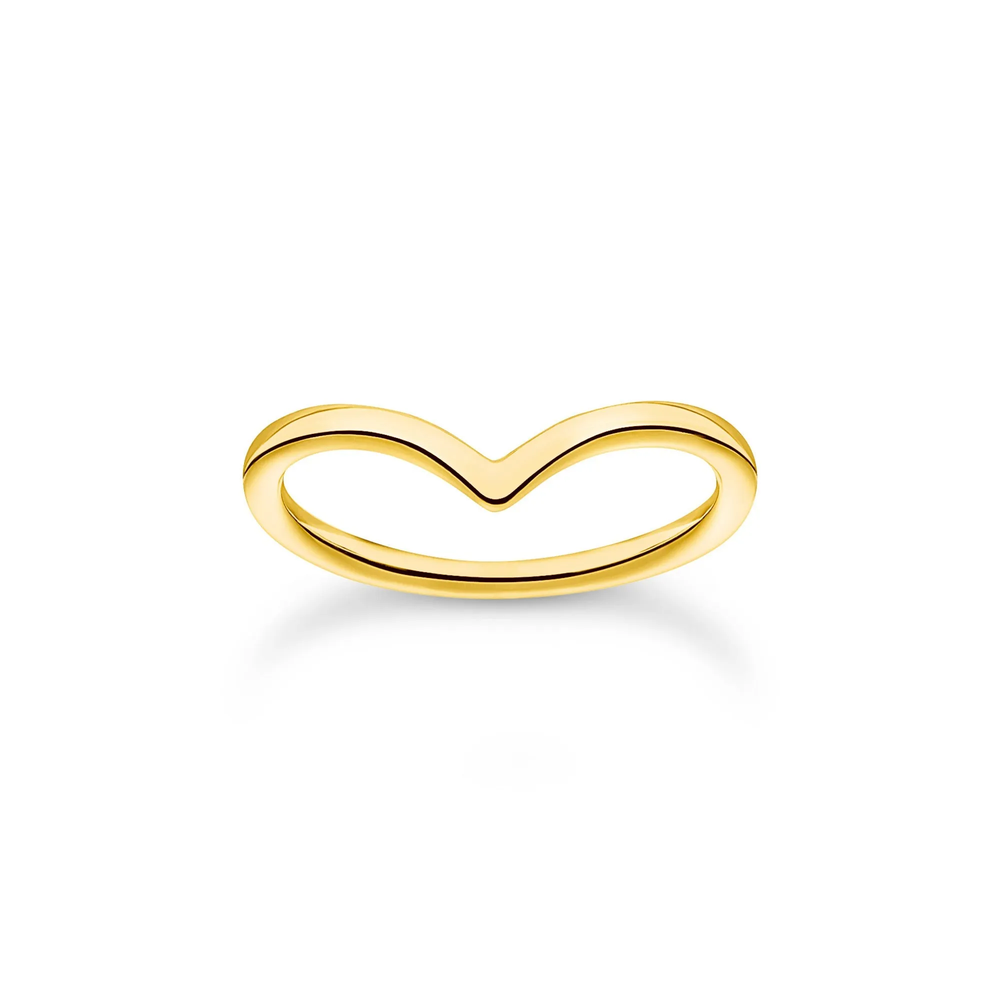 Thomas Sabo Yellow Gold Plated Sterling Silver V-Shape Ring D