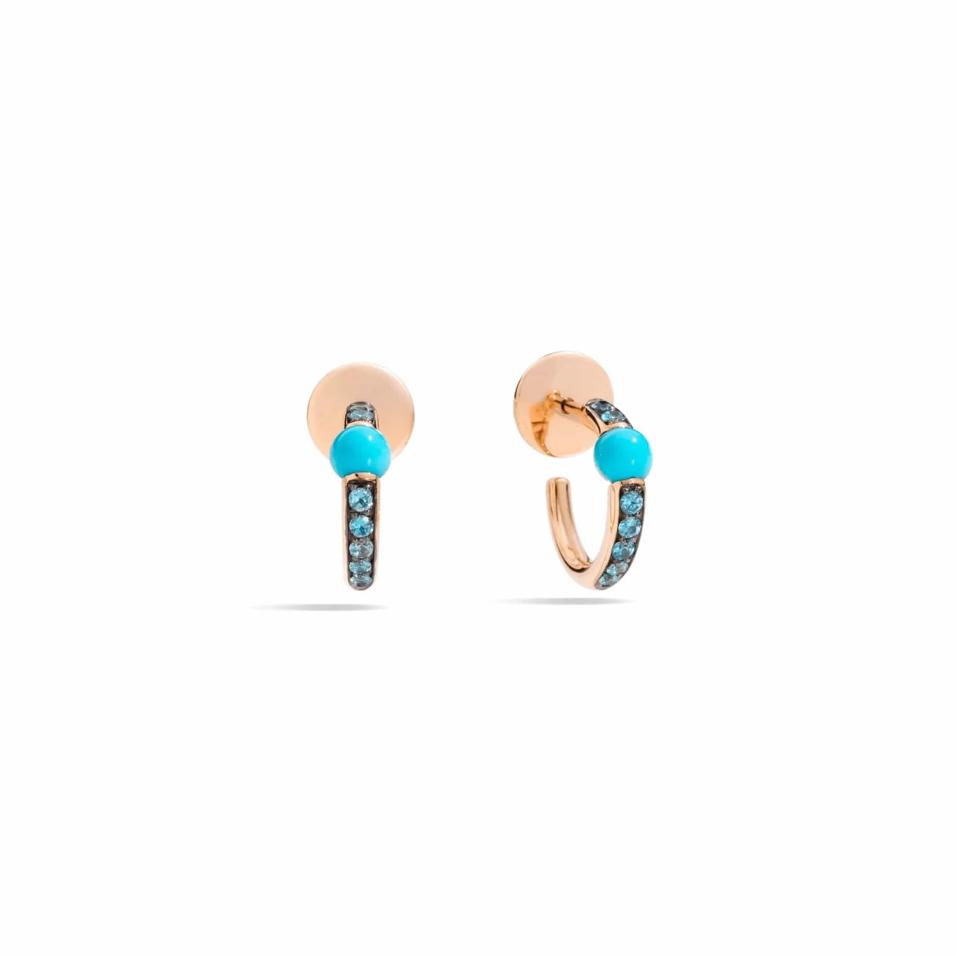 Turquoise & Blue Zircon M'Ama Non M'Ama Huggie Earrings