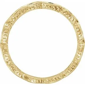 Vintage Inspired 14K Gold 1.55 mm Sapphire Anniversary or Wedding Band
