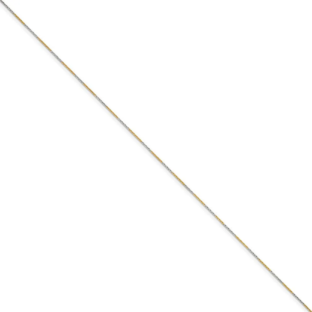 White & Yellow Rhodium over Brass 0.85mm 2 color plated Fancy Chain | SRN208