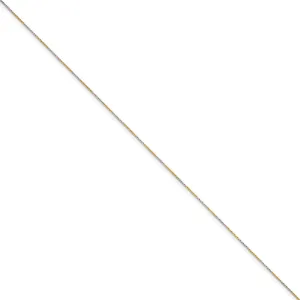 White & Yellow Rhodium over Brass 0.85mm 2 color plated Fancy Chain | SRN208