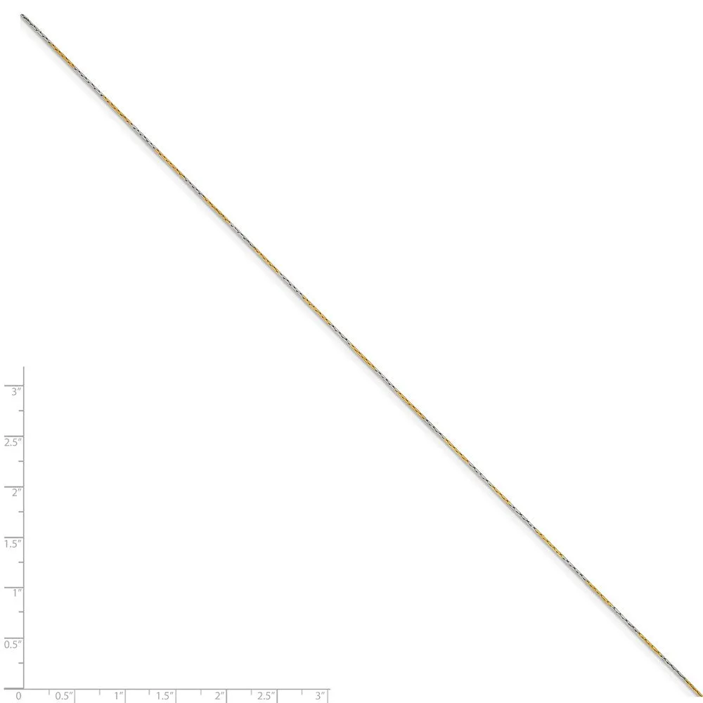 White & Yellow Rhodium over Brass 0.85mm 2 color plated Fancy Chain | SRN208