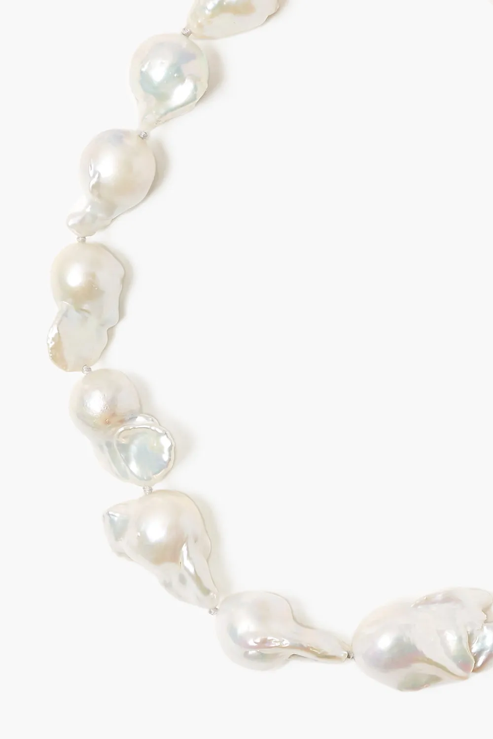 White Baroque Pearl Collar Necklace