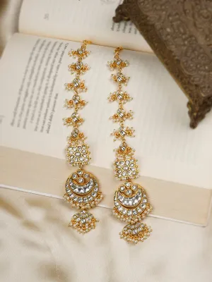 White Color Gold Plated Mishr Earrings - MR-E190