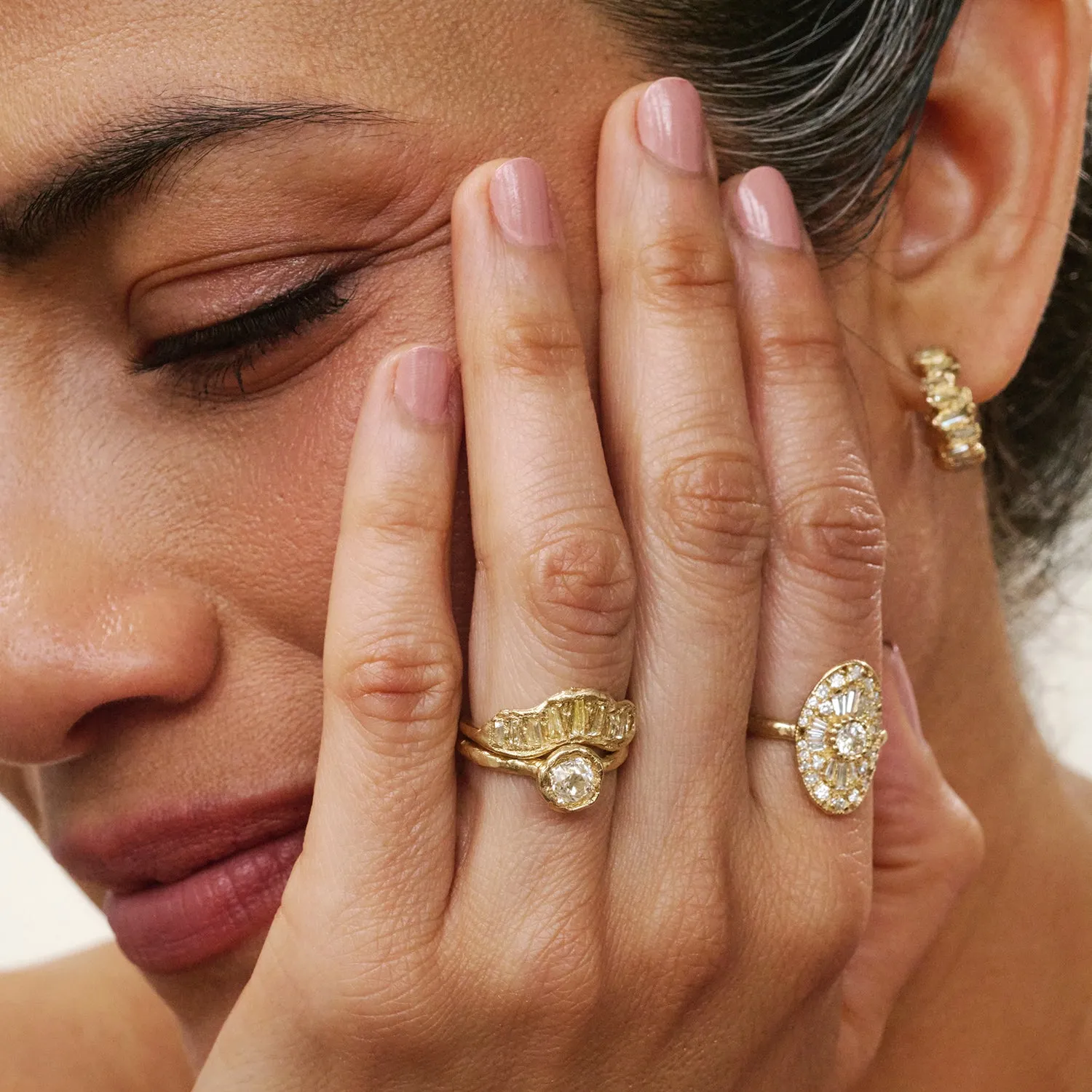 X Old Cut Diamond Ring