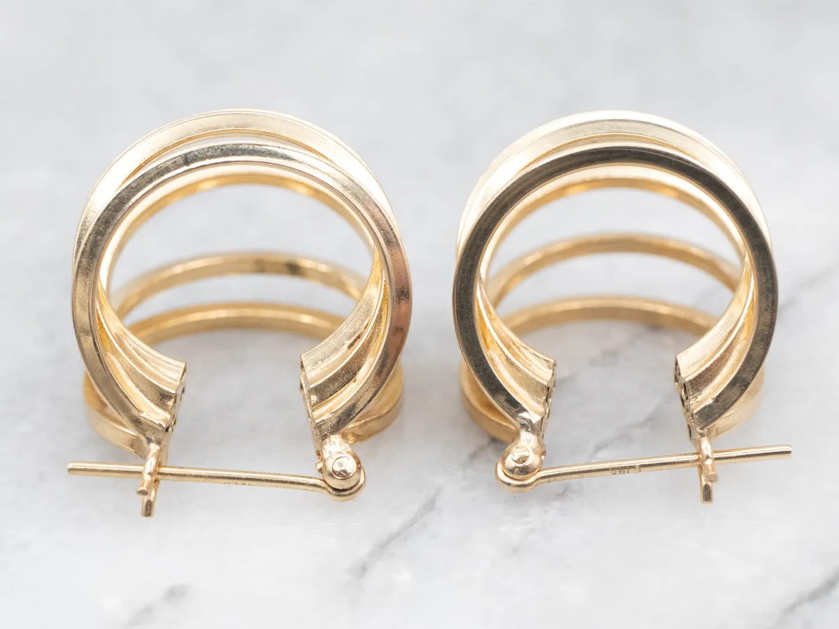 Yellow Gold Multi Hoop Earrings