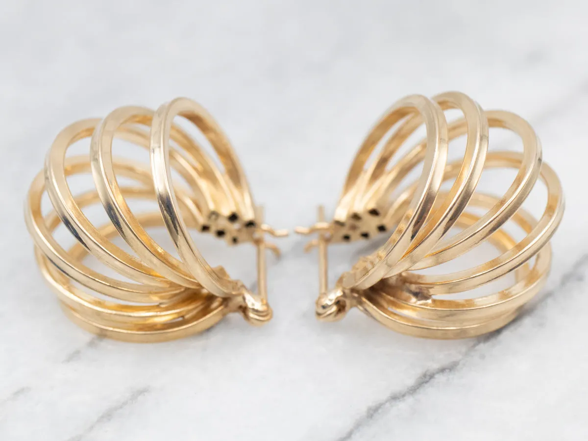 Yellow Gold Multi Hoop Earrings