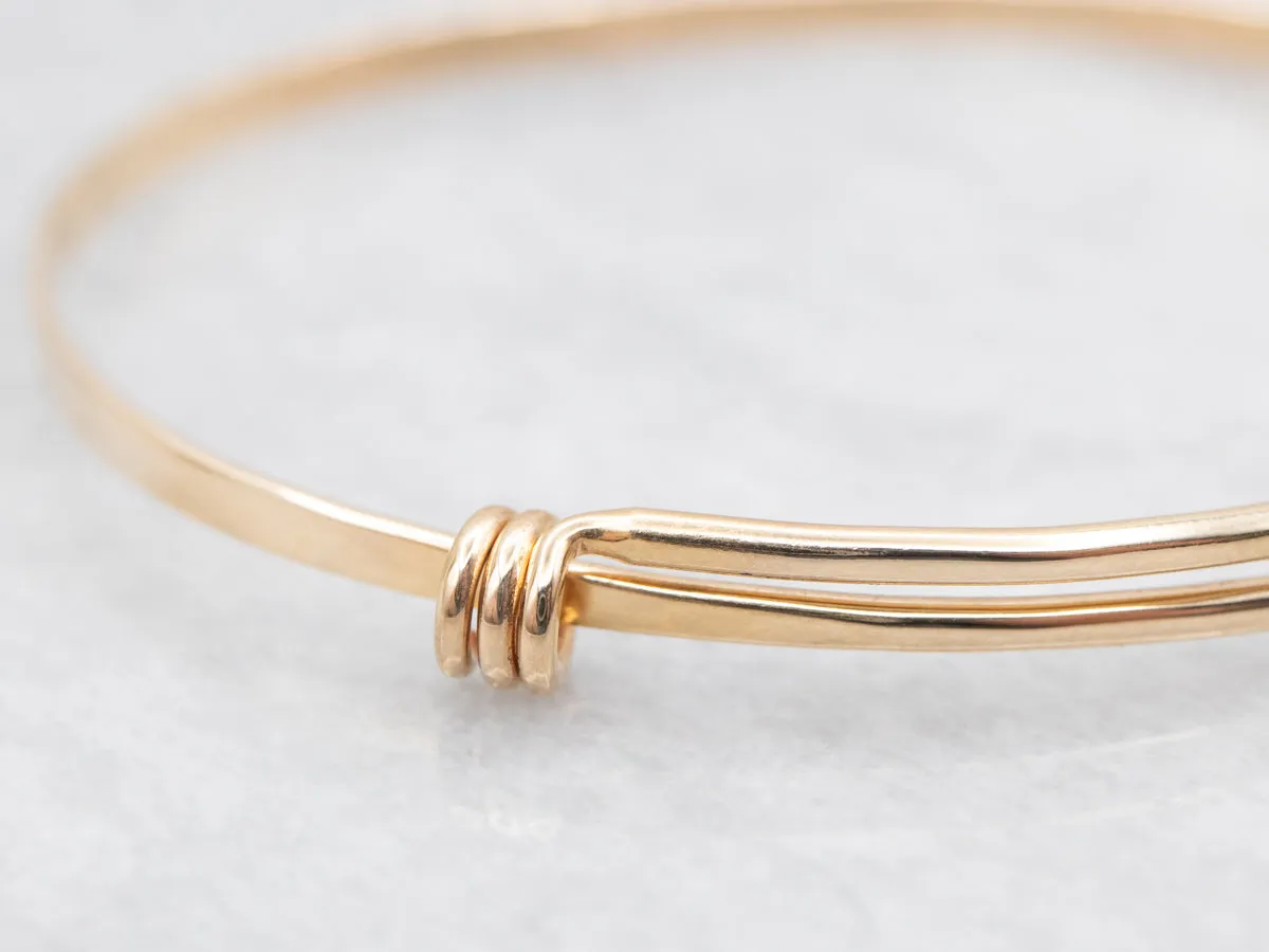 Yellow Gold Slide Opening Bangle Bracelet